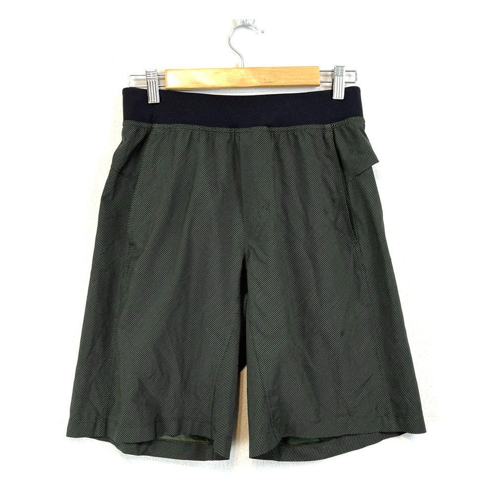 Lemon Men's Athletic Shorts in Olive Green with Black Waistband
